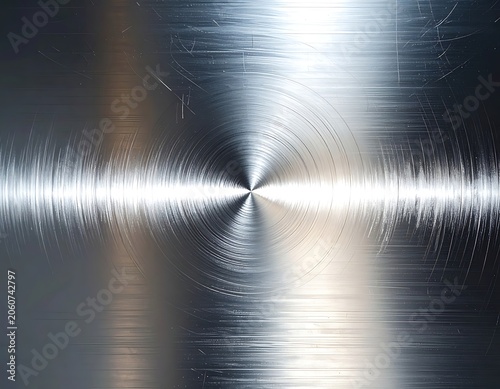 A close-up of a shiny metal surface with circular reflections