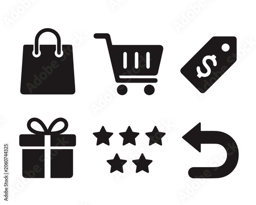 shopping icons set