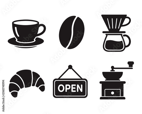 Minimalist café icons collection-