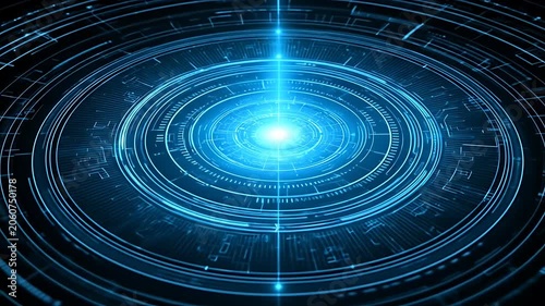 Futuristic Blue Light Technology Background.