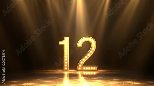 Glowing Number Twelve Stage Lights.