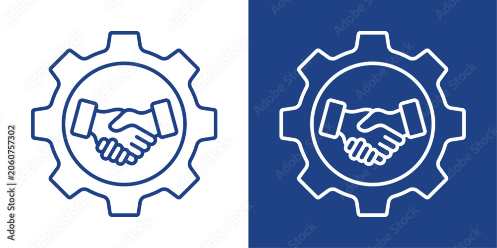 Fototapeta premium Collaboration Blue And White Icon Style Collection