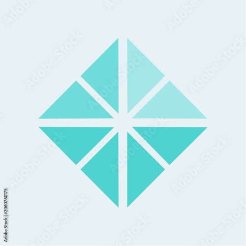 Geometric Diamond Shape with Teal Triangles