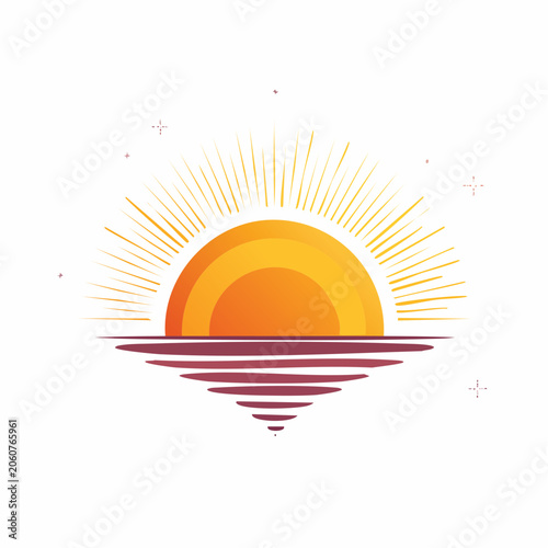 Sunrise or Sunset Over Water