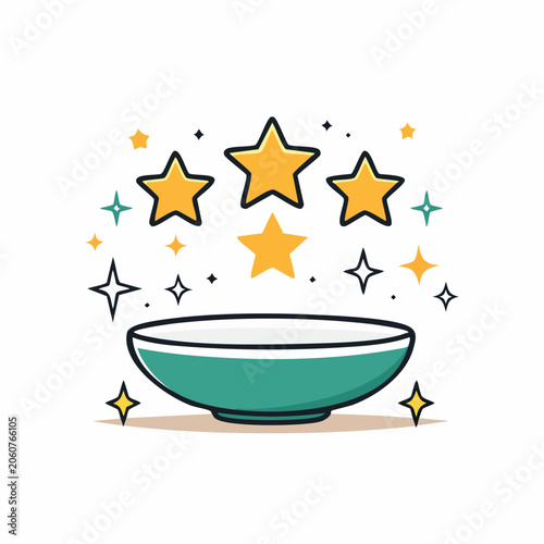 Bowl with Stars and Sparkles