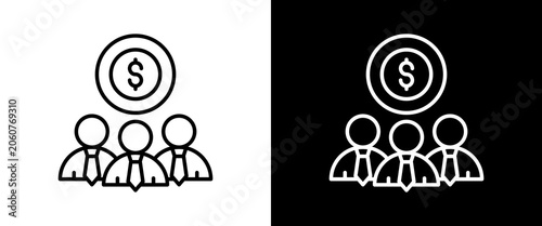 Bild auf Leinwand Employee Benefit white and black icon set design