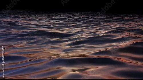 Abstract metallic waves with colorful light reflections