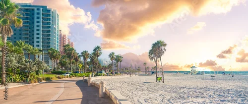 Panel kuchenny z motywem Beautiful Clearwater beach with white sand in Florida USA