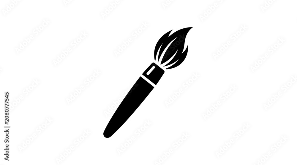 Fototapeta premium Artistic Paintbrush Icon Symbolizing Creativity and Artistic Expression.