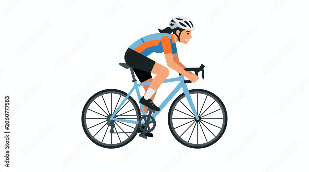 Fototapeta premium Active Male Cyclist Riding Bicycle in Motion.
