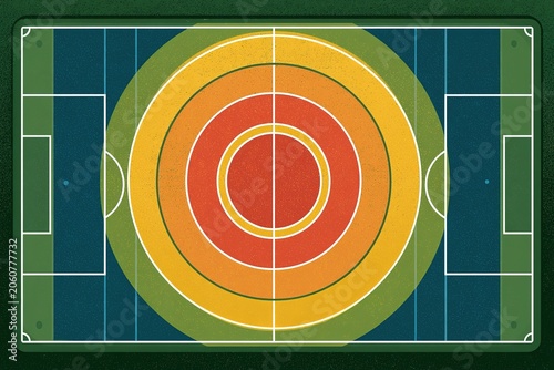 simple flat design of colorful football field