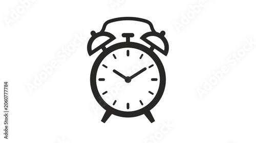 Fotografija Classic Analog Alarm Clock with Twin Bells on White Background.