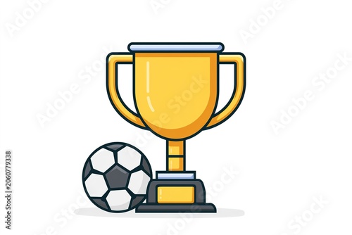 simple flat design of football trophy 