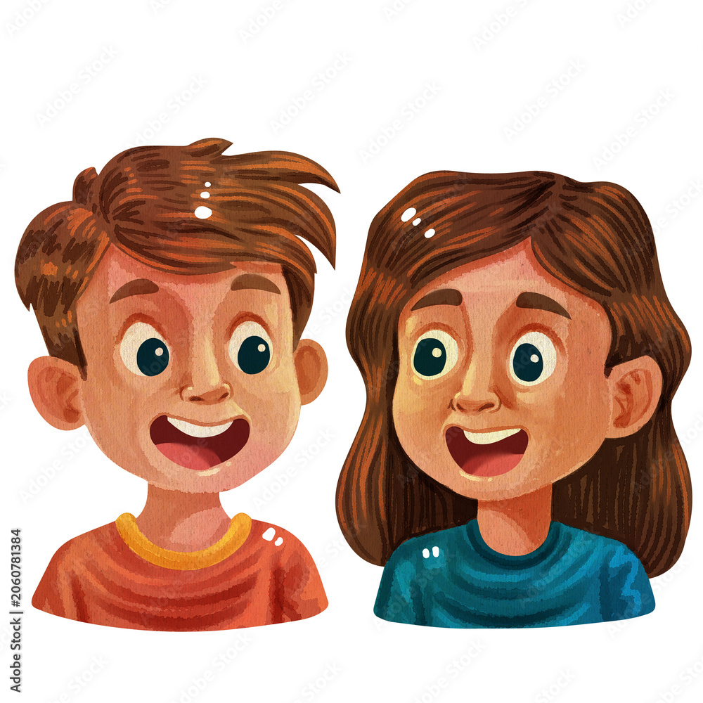 Fototapeta premium two children are smiling