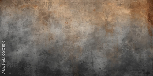 Tableau sur toile Grunge old metal texture background with dark aged concrete wall and rough vinta