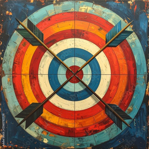 Crossed arrows on rustic target