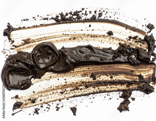 Dark mud smears and clumps