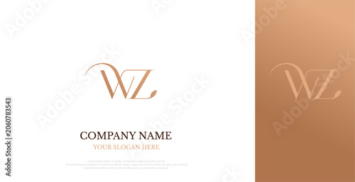 Initial WZ Logo Design Elegant
