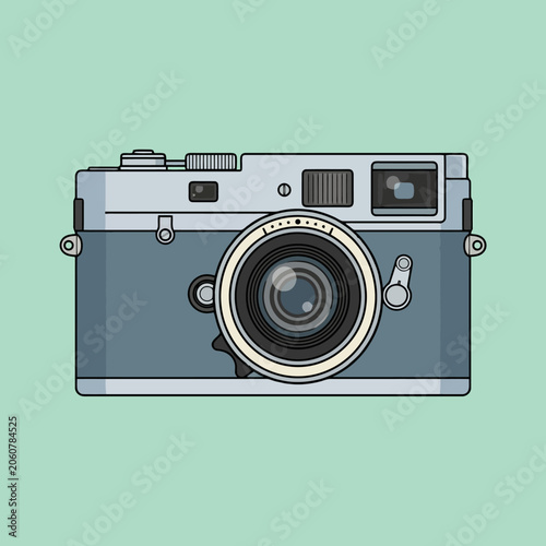 Valokuva Minimalist vector illustration of a classic retro film camera