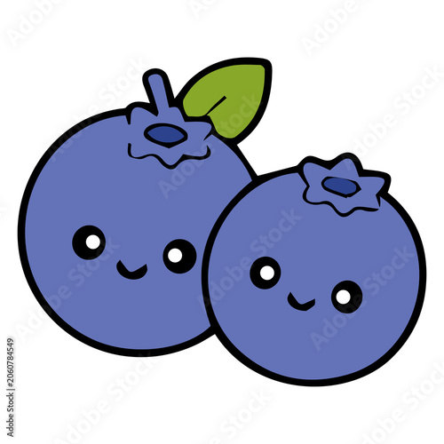 Vászonkép Charming blueberry mascot with a joyful and lovable appearance