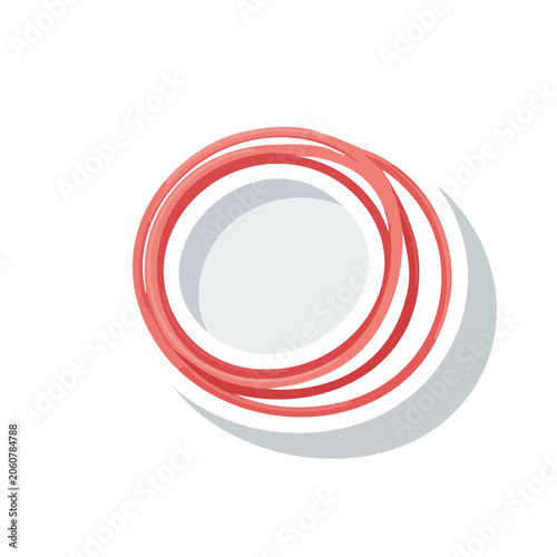 Red circular swirl icon on transparent background