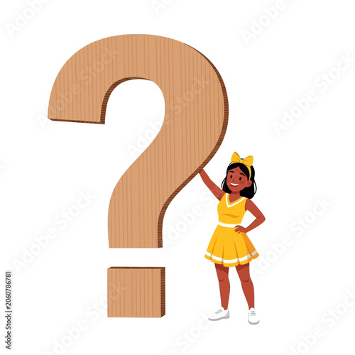 Photos Female Cheerleader Holding Question Mark Fan Trivia Sign