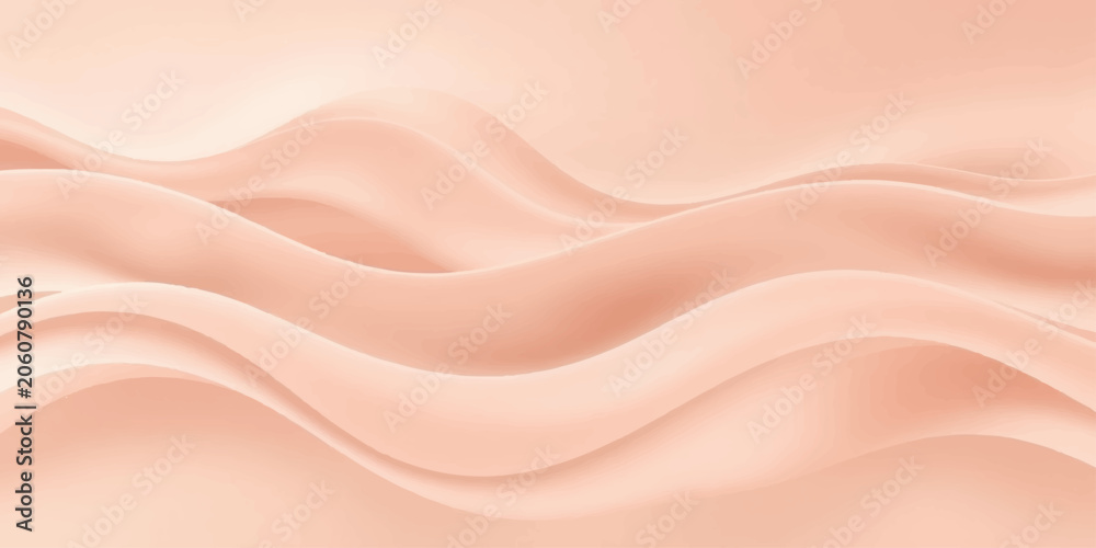 Fototapeta premium Pink silk satin fabric background with smooth flowing waves and soft shiny texture design