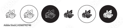 Foto Gooseberry icons collection in black filled and stroke line style