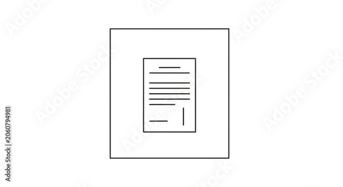 Document Icon Simple Line Art Vector Illustration