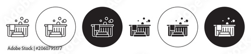 Jacuzzi icons collection in black filled and stroke line style