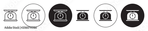 Fotografie Kitchen scales icons collection in black filled and stroke line style