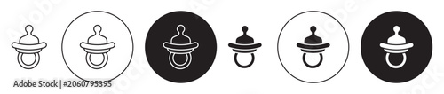 Foto Nipple icons collection in black filled and stroke line style