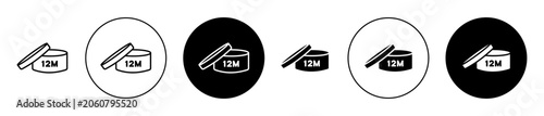 Fotografi Period after opening 12m Icons collection in black filled and stroke line style