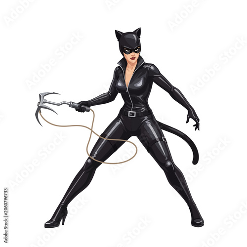 Vászonkép Female Rogue Thief with Metallic Grappling Hook