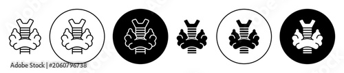 Thyroid gland icons collection in black filled and stroke line style