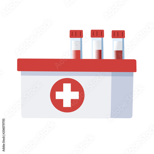 Medical cooler box for safe transport of blood samples and laboratory vials, essential for health diagnostics and scientific analysis in clinics and hospitals