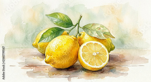 lemon watercolor 