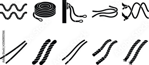 Foto Rope varieties collection nautical twisted braided and coiled designs