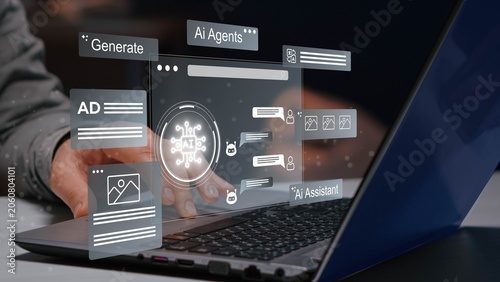 AI Agents and assistants. Ai Content Generator. Interaction with the Ai assistant to solve some tasks more easily. Image generator, documents, marketing and advertising, 