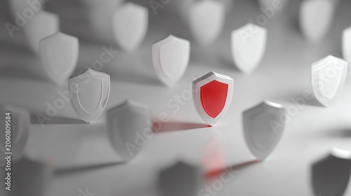 Unique shield symbolizing protection and security.