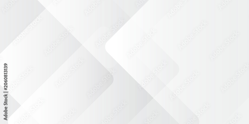 Fototapeta premium Abstract white grey background with dynamic overlapping square shapes minimal geometric light gradient texture banner for technology corporate business presentation vector