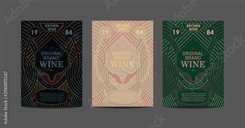 Wine Label Design Template Vector
