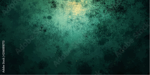 Photos A textured, abstract background in deep teal and emerald hues, reminiscent of underwater depths or a cosmic nebula, with soft, ethereal light illuminating the upper portion