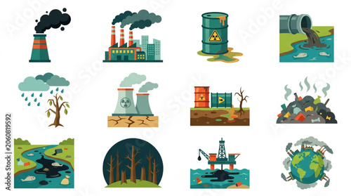 Foto Industrial Pollution and Environmental Hazards.