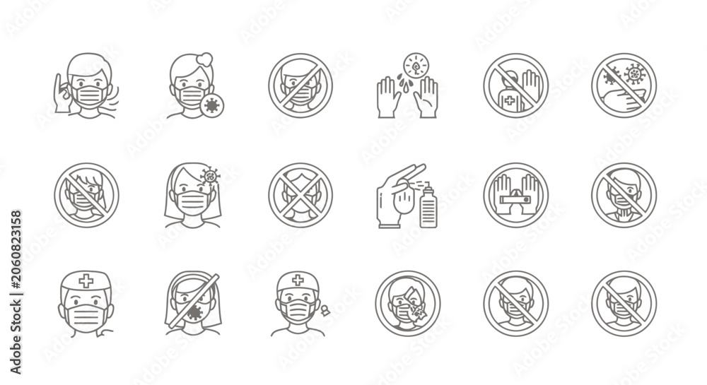 Obraz premium Set of simple circular outline icons depicting a variety of animals in monochrome line art for versatile design projects.