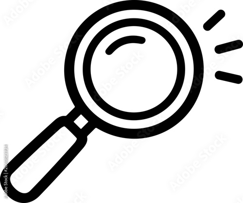 Photos Magnifying glass icon, search symbol, investigation and discovery concept, clean