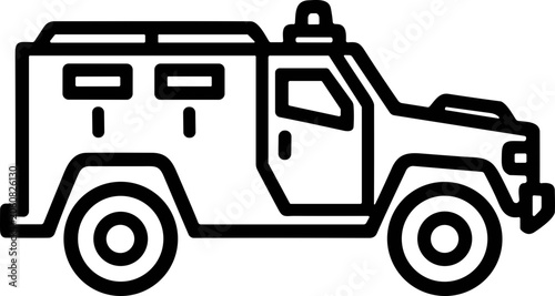 Foto Armored Truck Icon Outline Vector Illustration
