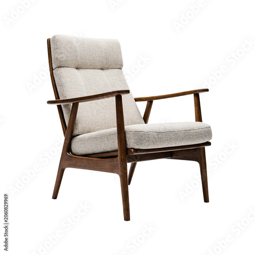 old vintage wooden chair isolated on white background