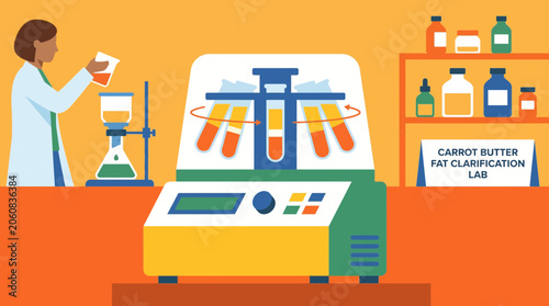 Foto Centrifuge Separated Carrot Butter Fat Clarification Lab