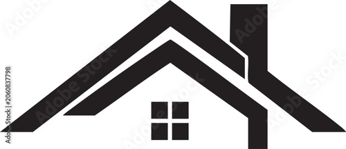 Black Roof House Logo Vector Icon